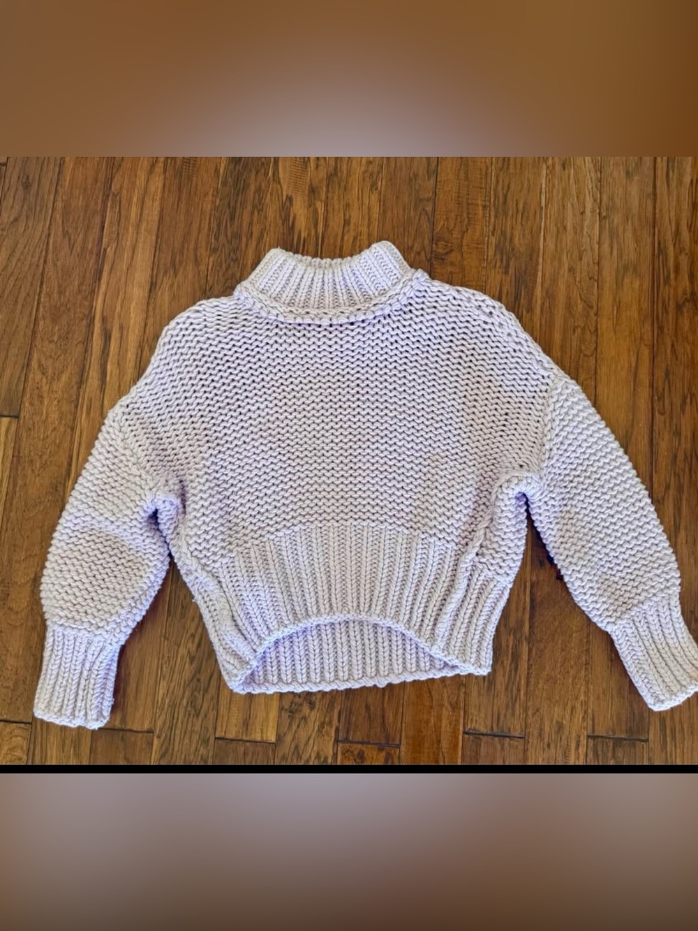 Free People Knit Cropped Mock Neck Sweater in Light Lavender size XS